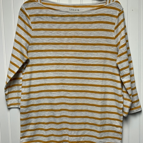 Time and Tru Tops - Time & Tru Yellow Striped Shirt